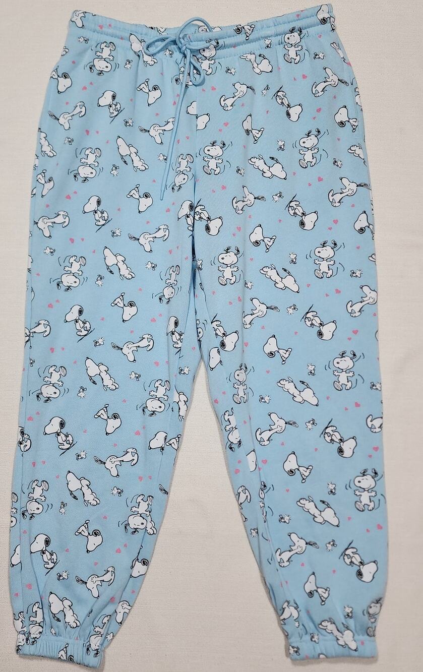 Snoopy blue sweatpants women 1X with waistband